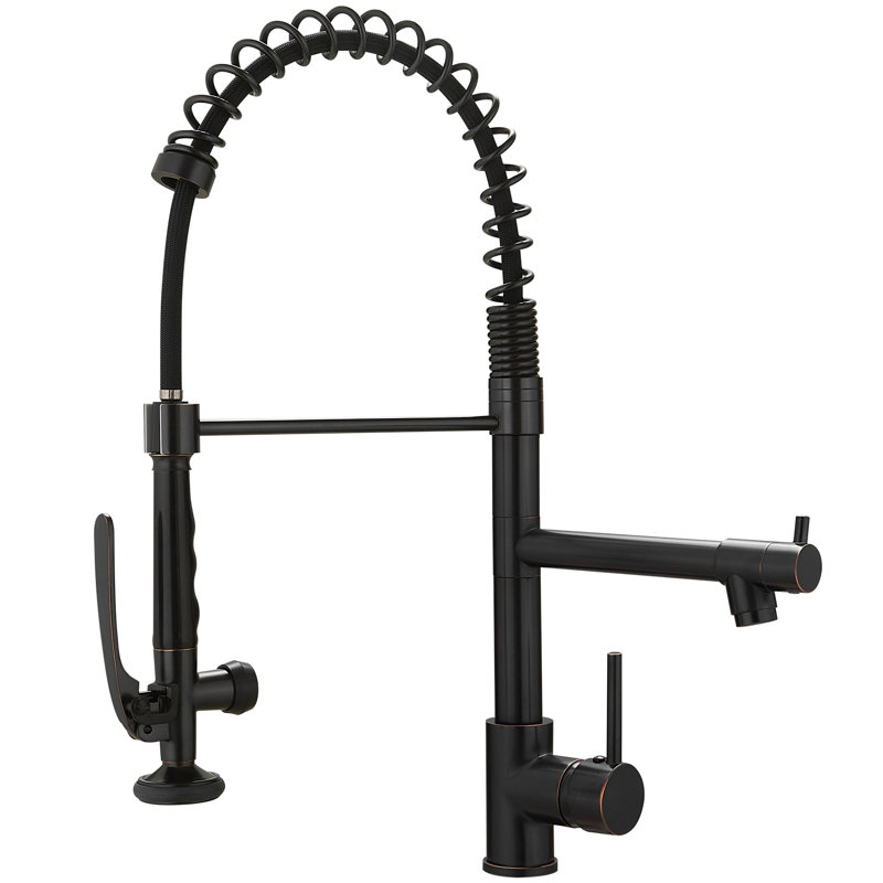 FLG Kitchen Faucet, Black/Gold
