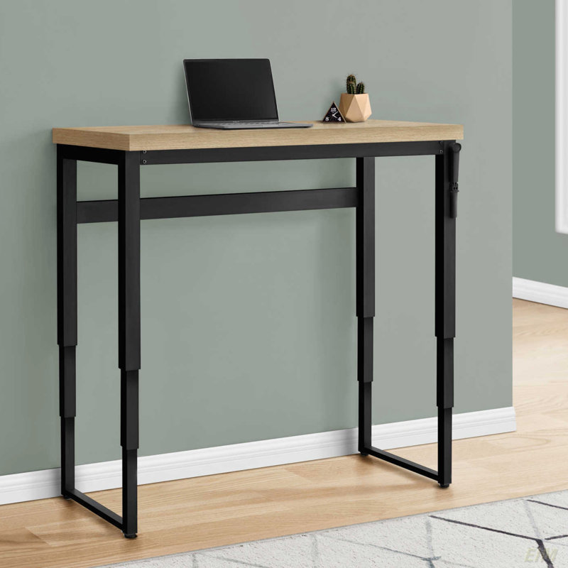Computer Desk, Home Office, Standing, Adjustable, Work, Laptop, Metal, Laminate, Natural/Black