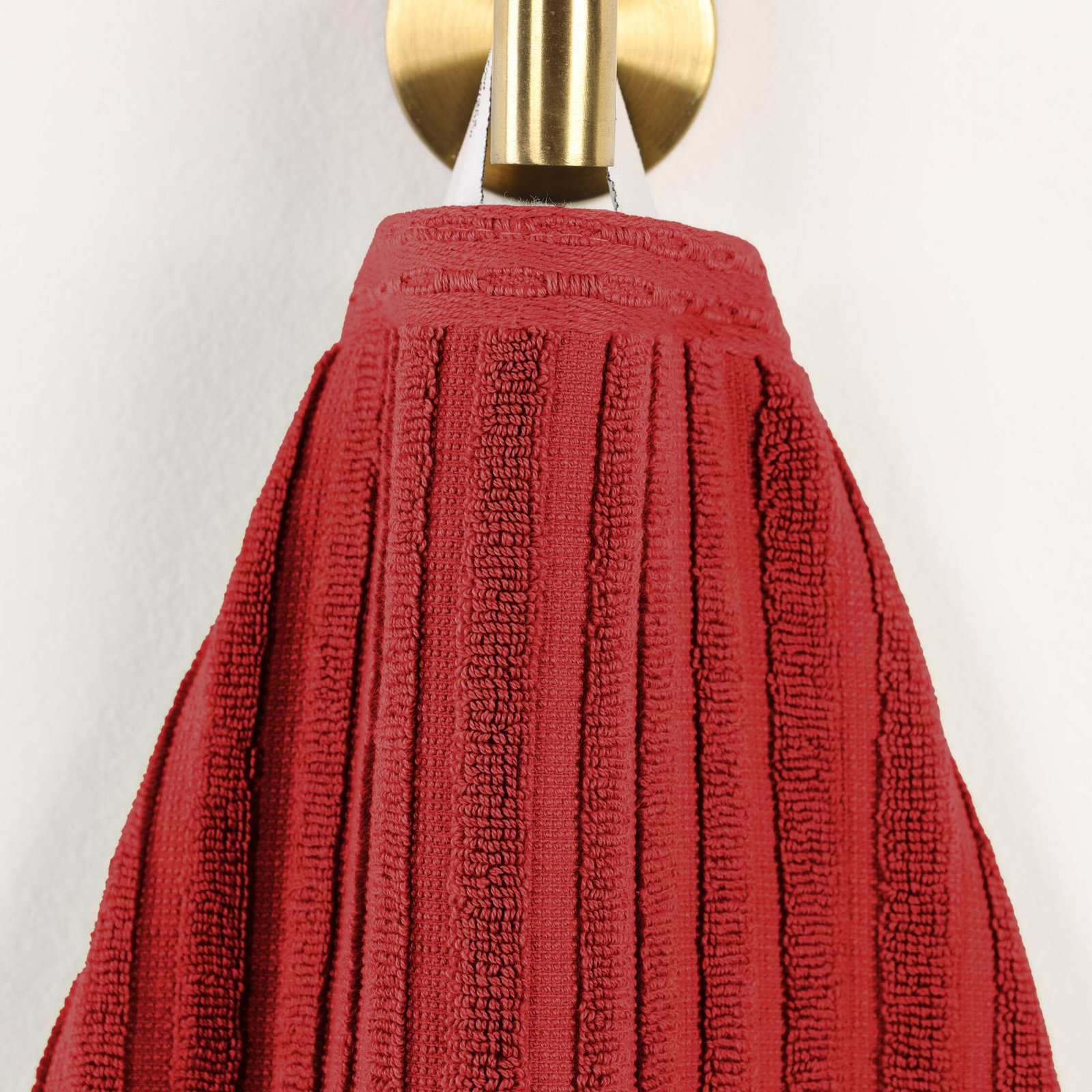 6-Piece Checkered Border Cotton Towel Set, Burgundy