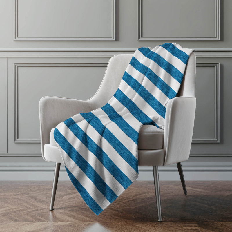 Jeté en sherpa Addison, Rayures bleu marine