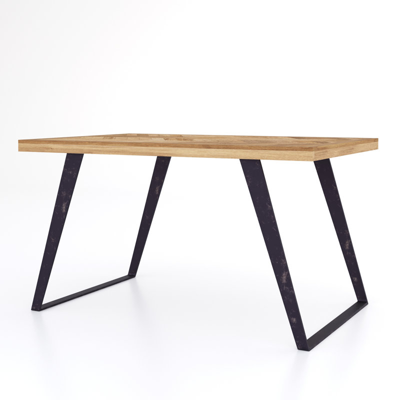 Agra Metal Base Dining Table, H76 x L135 x W90cm
