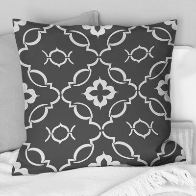 Coussin décoratif quadrilobe gris foncé II