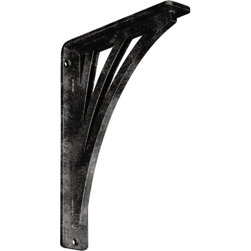 Support en fer forgé Nevio, Argenté antique chaleureux, H 10 po x l 1,5 po x P 7,5 po