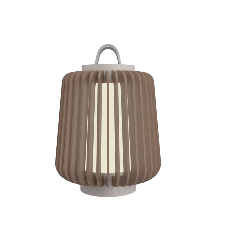 Stecche Di Legno Desk Table Lamp, Imbuia, 9.06" H x 7.87"W x 7.87" D