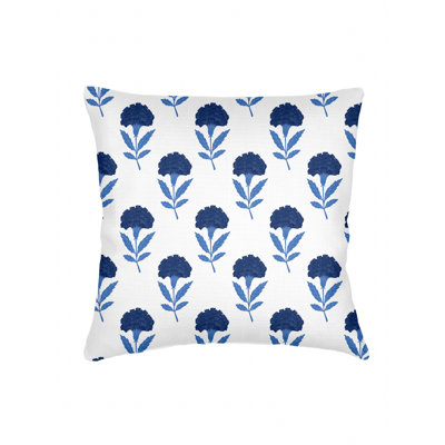 Housse de coussin en lin bleu marine et bleu royal 26 x 26