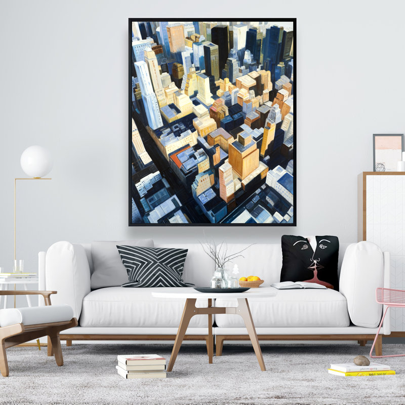 Manhattan View Empire State Building - Orange Cities Canvas