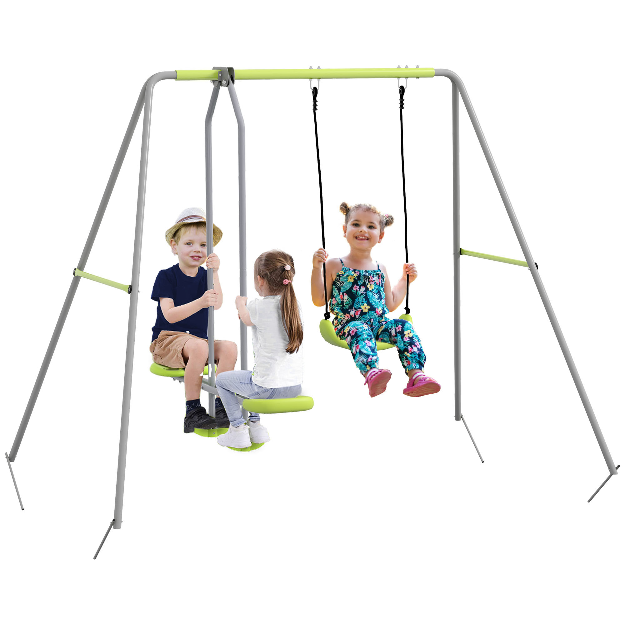 Balançoire Bébé Outsunny - Pour 6-36 Mois Avec Harnais Sécurité