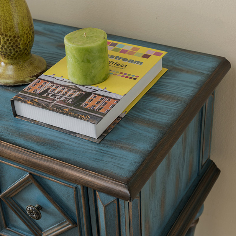 Console American Retro, Bleu, H 35,04 po x l 48,43 po x P 15,75 po