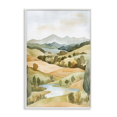 Watercolor Hills & Tranquil Valley, estampe numérique, conception de Petal Prints Design
