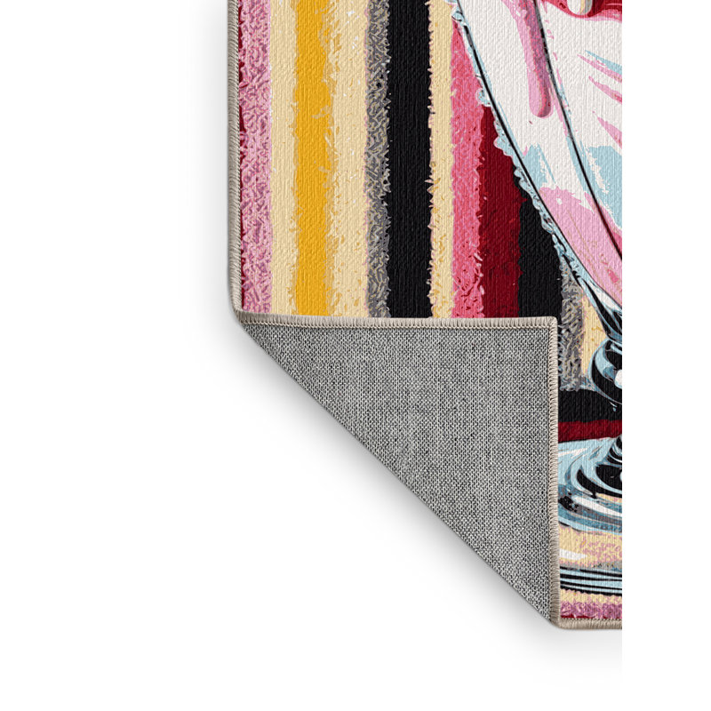  Tapis lavable Milkshake Desserts, Rectangle 5 pi x 7 pi