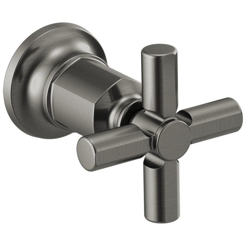 Invari® Two-Handle Wall Mount Tub Filler, Cross, Luxe Steel