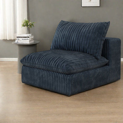 Canapés modernes à assise profonde, tissu velours côtelé, combinaison de bricolage pour la maison et le bureau, bleu