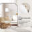 Modern Scalloped Corner Rectangle Bathroom Vanity Mirror | Stainless Steel Frame-456394181-451918184
