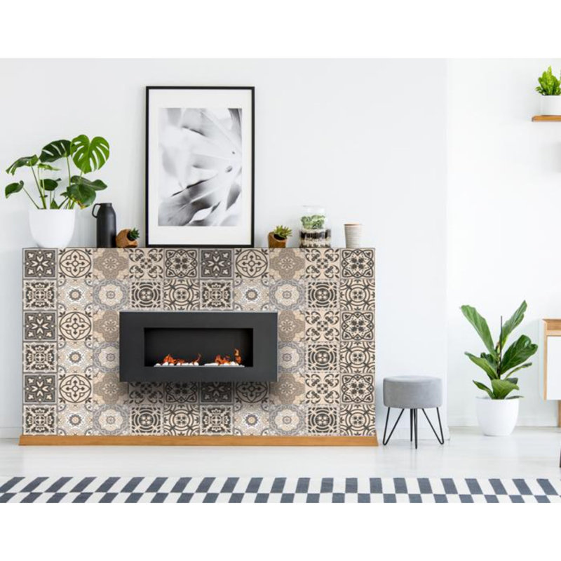 Mosaic Peel And Stick Removable Tiles, 8" H x 8" W x 0.1" D, Espresso Brown