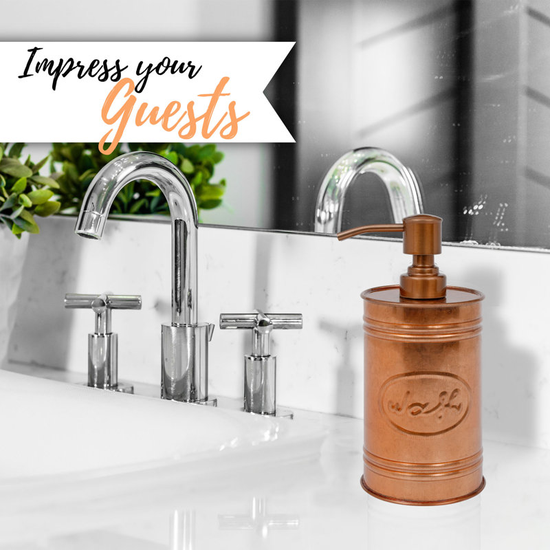 Rustic Copper Farmhouse Soap Dispenser with Stainless Steel Pump