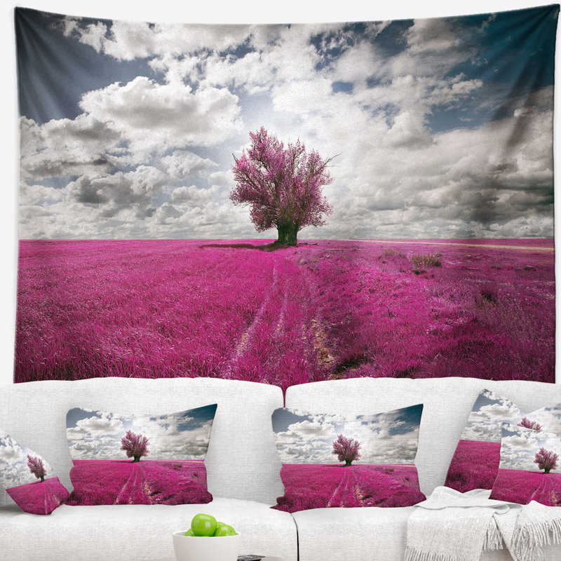 Tapisserie dreamscape arbre en polyester avec accessoires suspendus inclus, H 50 po x l 60 po