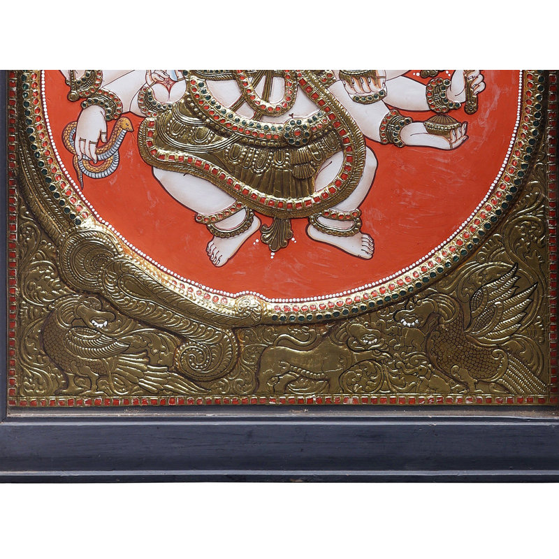 Lord Ganesha | Couleurs traditionnelles avec or 24 carats