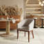 Chaise de salle à manger rembourrée grise et brune