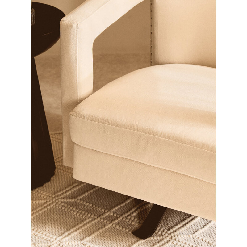 Velvet Swivel Club Chair, Beige