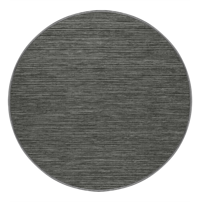 Machine Washable Solid Brown Area Rug, Round 3'