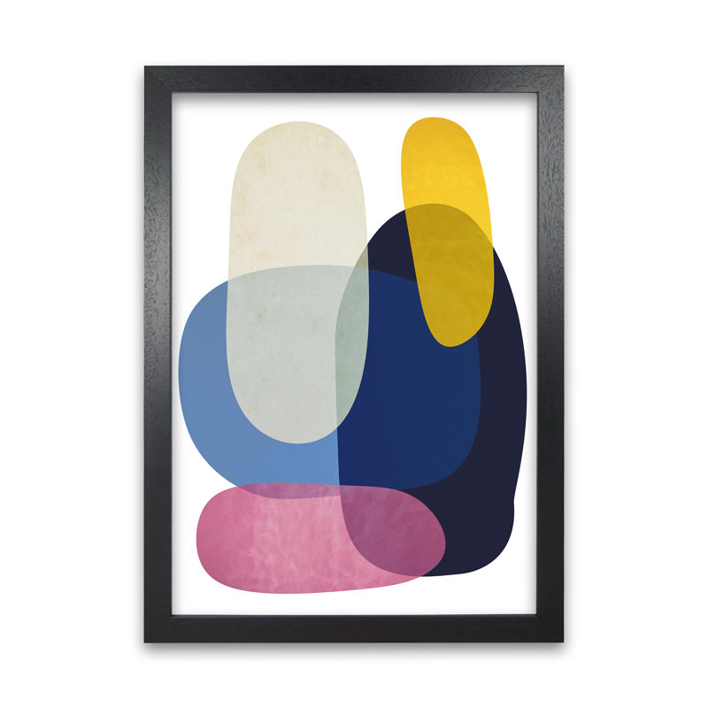 Abstract Pebbles 2 Original - Print, 59cm H x 42cm W x 3cm D, Black Frame