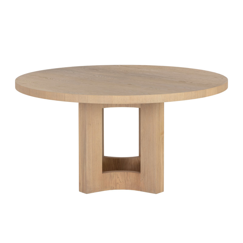 Elma Round Oak Pedestal Dining Table