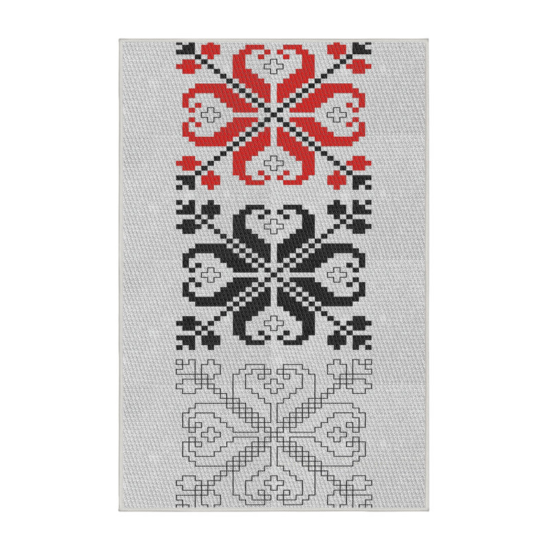 Tapis rose motif/orange/jaune, Rectangle 2 pi x 5 pi