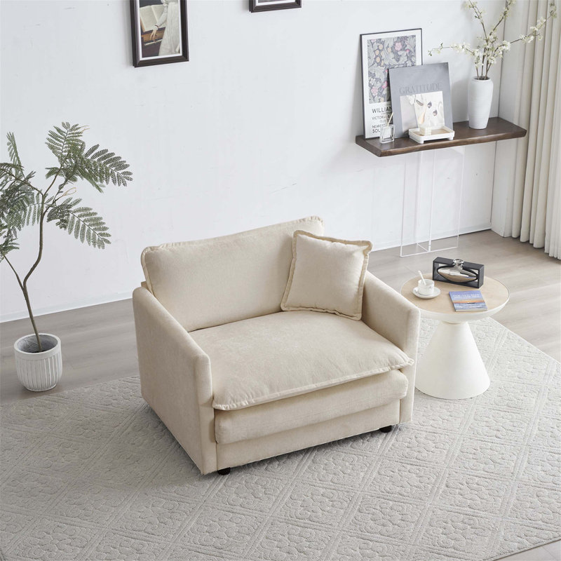 Fauteuil de lecture simple rembourré avec coussin décoratif Comfy