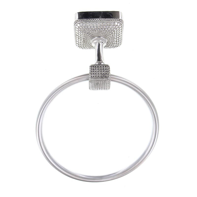 Tiziano Wall Mounted Towel Ring, Polished Silver