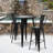 Toquerville Square Metal Indoor-Outdoor Bar Table Set with 2 Stools with Backs-1064872368