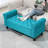 50" Storage Bench By , Teal. Upholstered With Velvet. Button , Rolled Arms, Wood Legs. For Bedroom, Living Room, Entryway. Hidden Area. 264 Lbs Static Weight. Assembly Required Entryway Storage, Teal