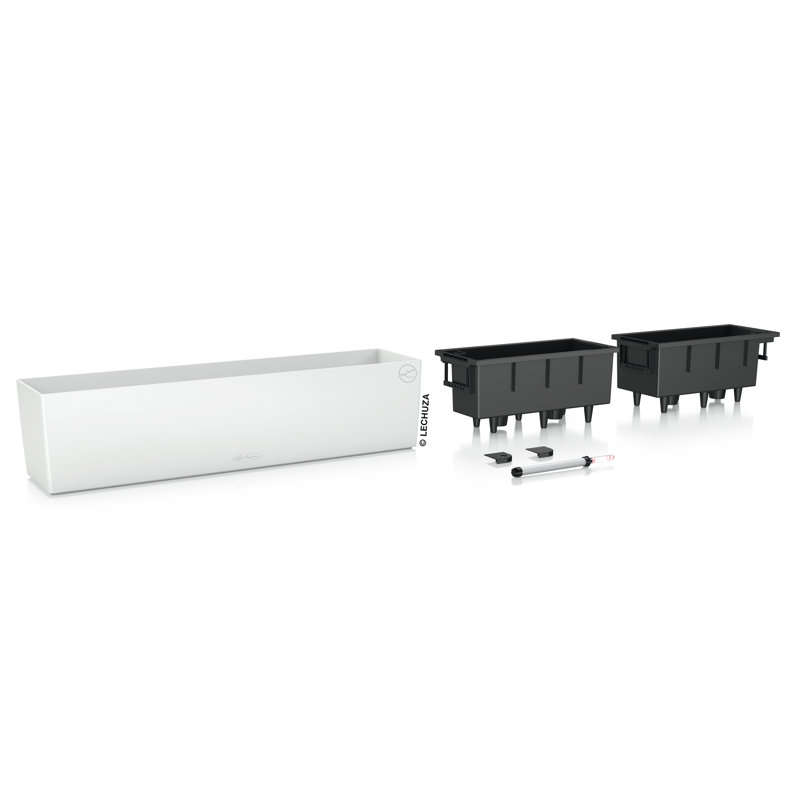Balconera Window Box Planter, 19 cm H x 79 cm W x 19 cm D, White