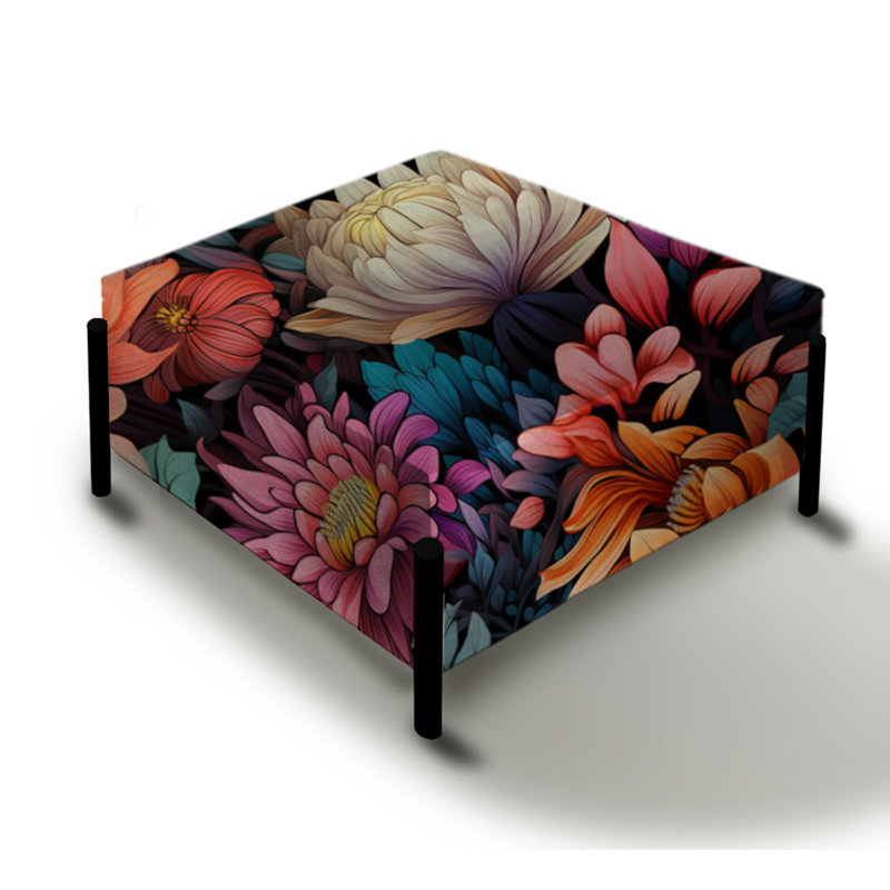 Neon Botany Botanical Pattern - Botanical Large Square Ottoman