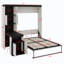 Lit escamotable avec bureau, tablettes et armoires de rangement