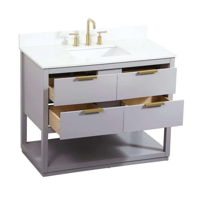 Ensemble de meuble-lavabo simple 42 po Felicity, Gris