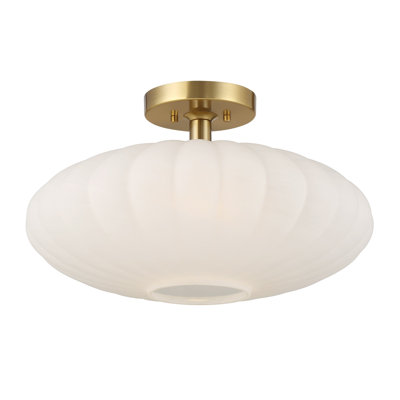 Plafonnier 1 lumière Mason en laiton naturel