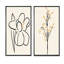 Ensemble de 2 peintures - Silhouettes sombres de plantes en crème II-1572855006-1572855005