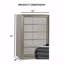 Meuble de chambre de style glam 1pc avec 5 tiroirs et socle en verre