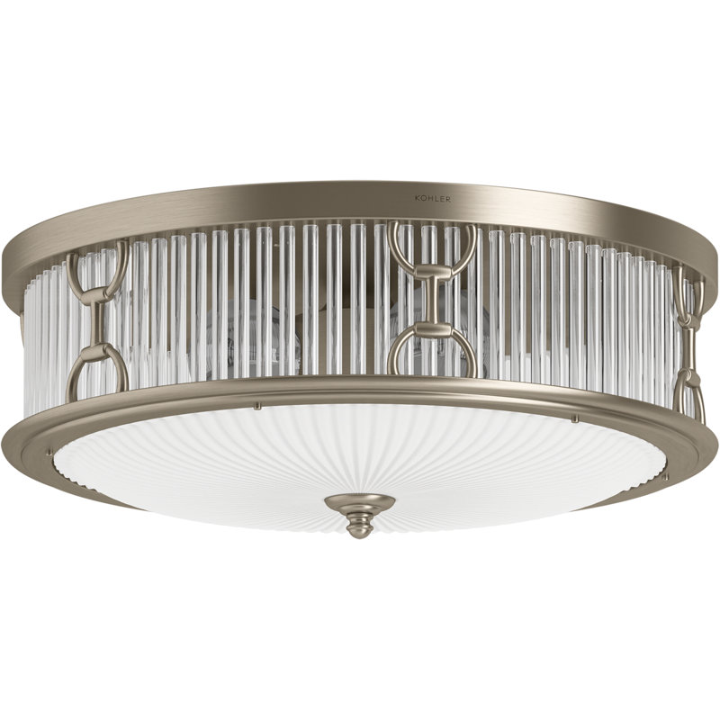 Terret Three-Light Flush-Mount, Vibrant Brushed Bronze