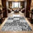 1PC Vintage Grey Swirl Geometric Checkered area rugs, Soft and Comfortable, easy-to-maintain, machine washable Indoor floor mat, suitable for living room, bedroom, dining area, entryway, patio, backyard, home office, Home Decor, Outdoor Decor.-1907300034
