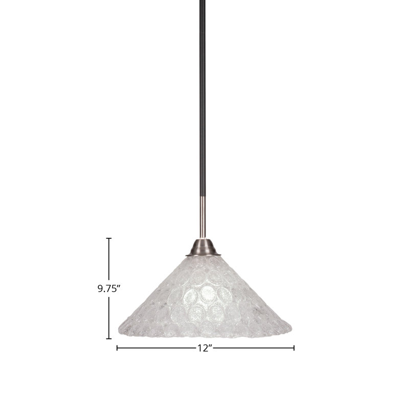 Luminaire suspendu Ayrshire, H 9,75 po x l 12 po x P 12 po, Noir mat/nickel brossé