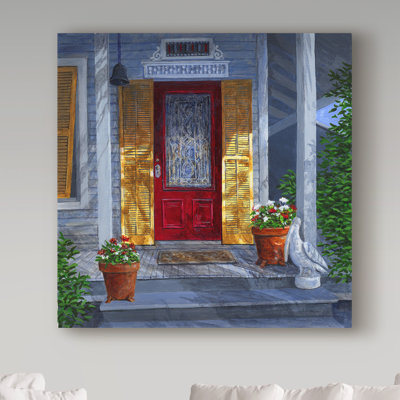 «The Red Door» par Ezichi, reproduction de peinture à l'huile sur toile tendue
