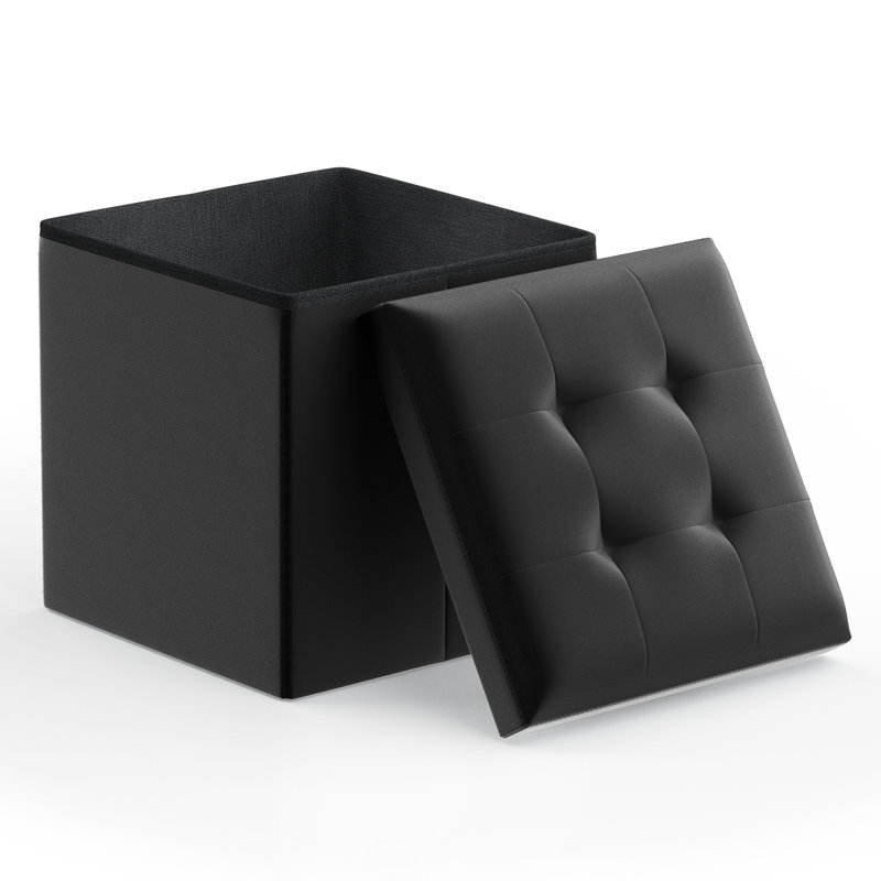 PU leather Upholstered Storage Ottoman Multi-Functional Design for Bedroom or Living Room, Perfect for Seating and Organization