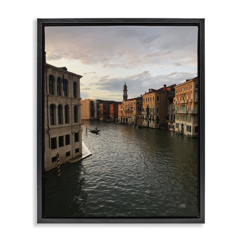  "Venice Canal Architecture", art mural encadré noir par Max Blakesberg, Cadre flottant noir de jais, H 21 po x l 17 po