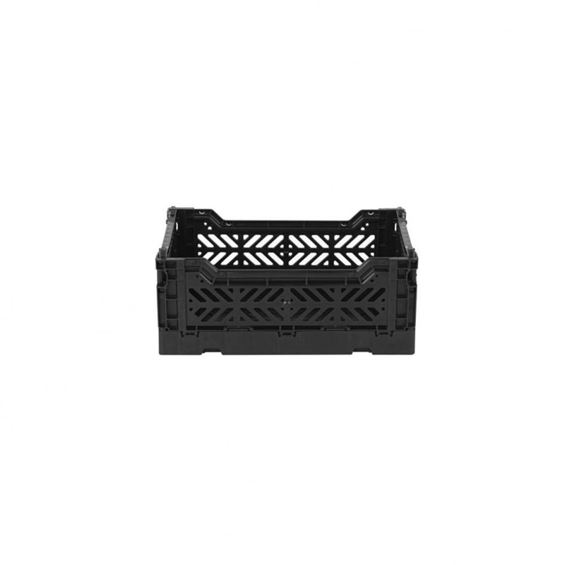 Foldable Plastic Crate, Collapsible Storage Bin to Organize Your Rooms, Collapsible Utility Crate, Black