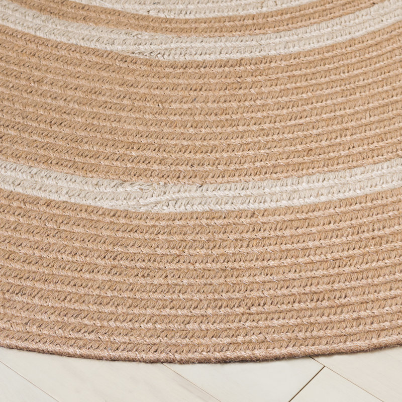 Heimdal Hand Woven Jute Performance Geometric Rug, Round 5'