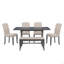 Ensemble de table de salle à manger 6 pièces, table à tréteaux rectangulaire, 4 chaises rembourrées et banc pour la salle à manger-1105887820