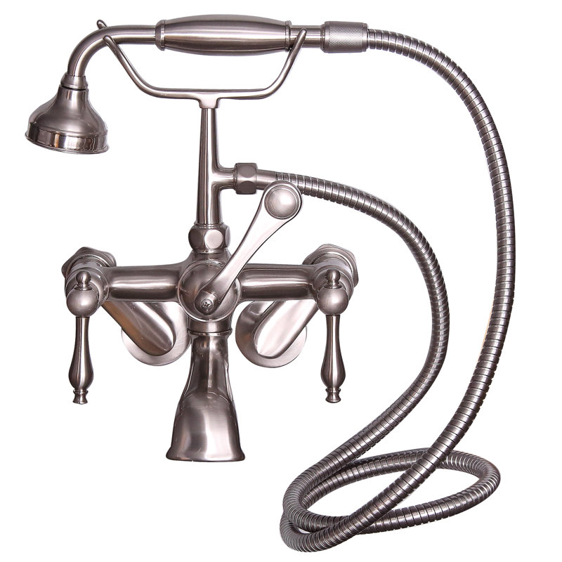 54'' x 30'' Soaking Cast Iron Bathtub with Faucet, Satin Nickel