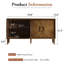 Buffet rustique de ferme l 60 po avec tablettes réglables-1671339843