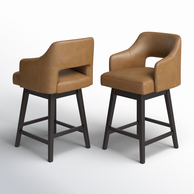 Bethine Swivel 26'' Counter Stool, Cognac